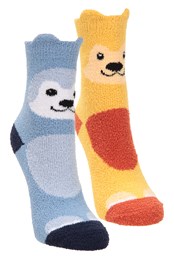 Kids Grippy Slipper Socks 2-Pack Grey