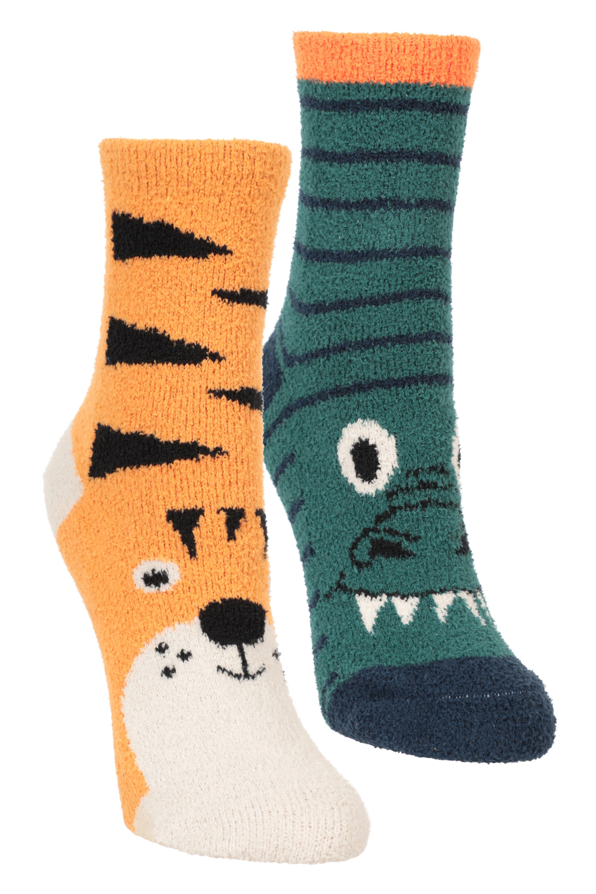Kids Grippy Slipper Socks 2-Pack - Orange