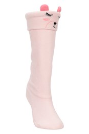 Kids Animal Welly Liners Pink