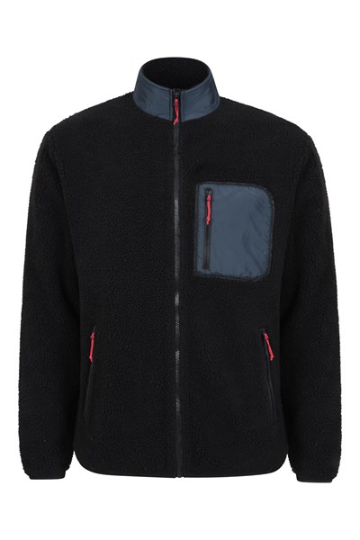 Whitby Mens Borg Fleece Jacket - Black