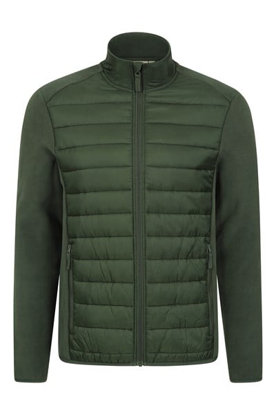 Bude Mens Recycled Padded Fleece Jacket - Green