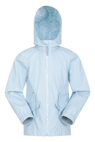 Kids Printed Zip Waterproof Jacket - Blue
