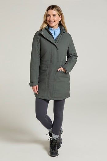 Rain On Womens Waterproof Padded Jacket Khaki