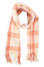 Recycled Grid Check Scarf Peach
