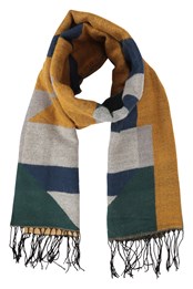 Geometric Blanket Scarf Navy