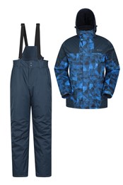 Mens Ski Jacket and Pant Set Bright Blue