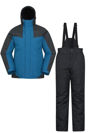 Mens Ski Jacket and Pant Set Blue