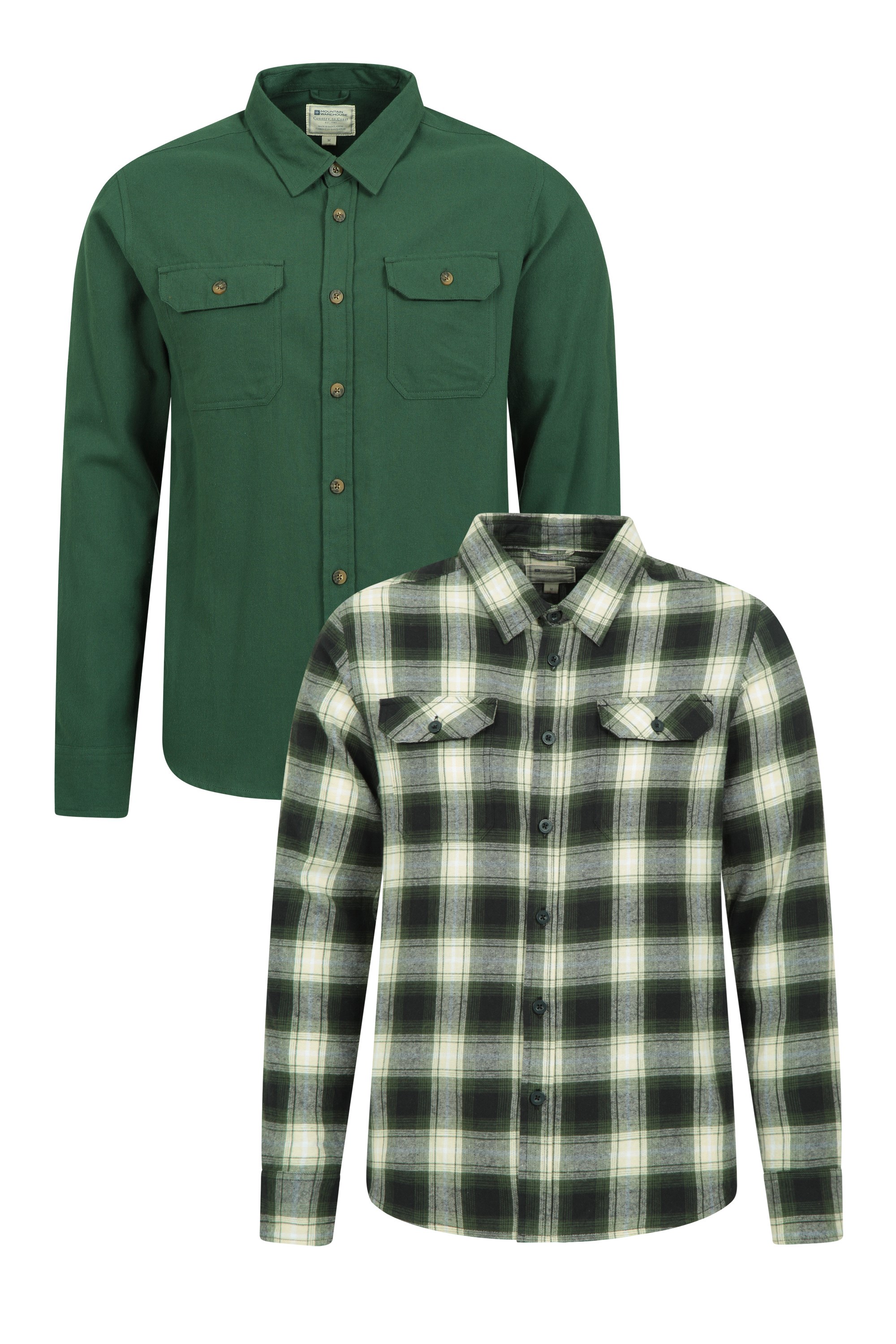 Trace męska koszula flanelowa — opakowanie zbiorcze - Green