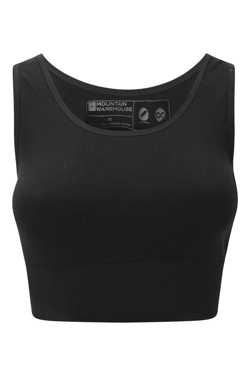 Seamless Crop Cami Top with Built-In Bra