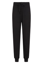 Womens Knitted Loungewear Tapered Pants Black