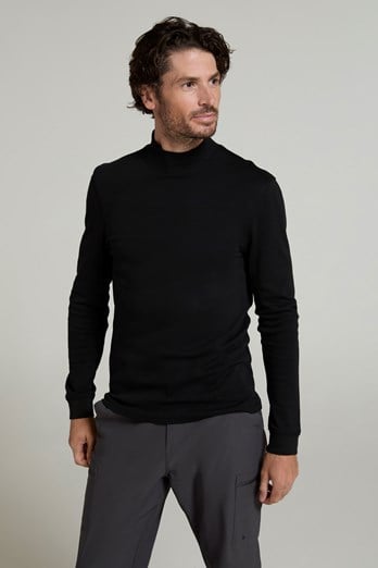 Meribel Mens Turtle Neck Top Black