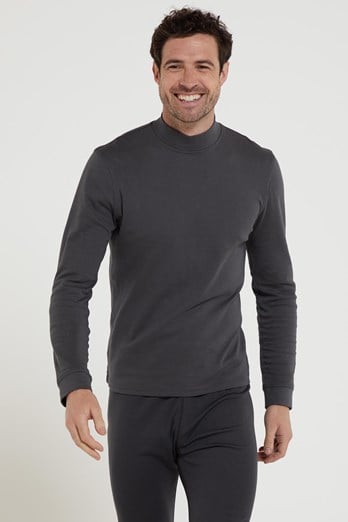 Meribel Mens Turtle Neck Top Dark Grey