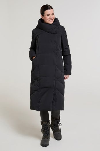 Cosy Wrap Extreme Womens Extra Long Down Jacket Black