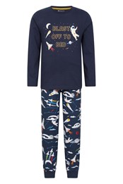 Conjunto de pijama infantil estampado Azul Marino
