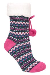 Womens Fairisle Slipper Socks
