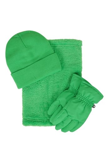 Kids Winter Accessories Set Green