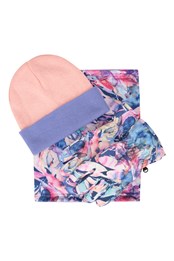Kids Printed Winter Accessories Set Purple