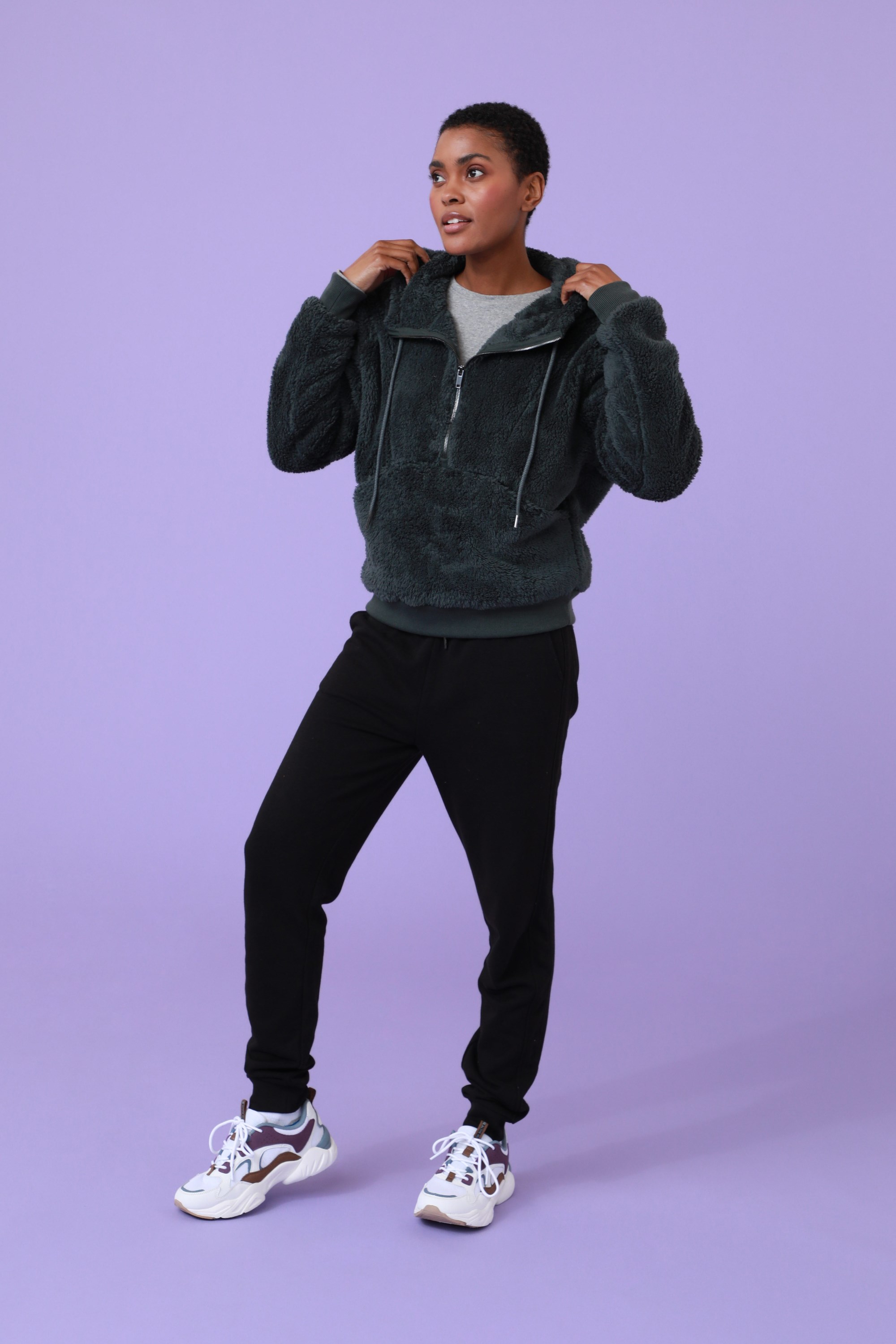 Womens Half Zip Fleece - Green
