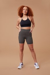 pantalones cortos de ciclismo de 15,24 cm para mujer Caqui