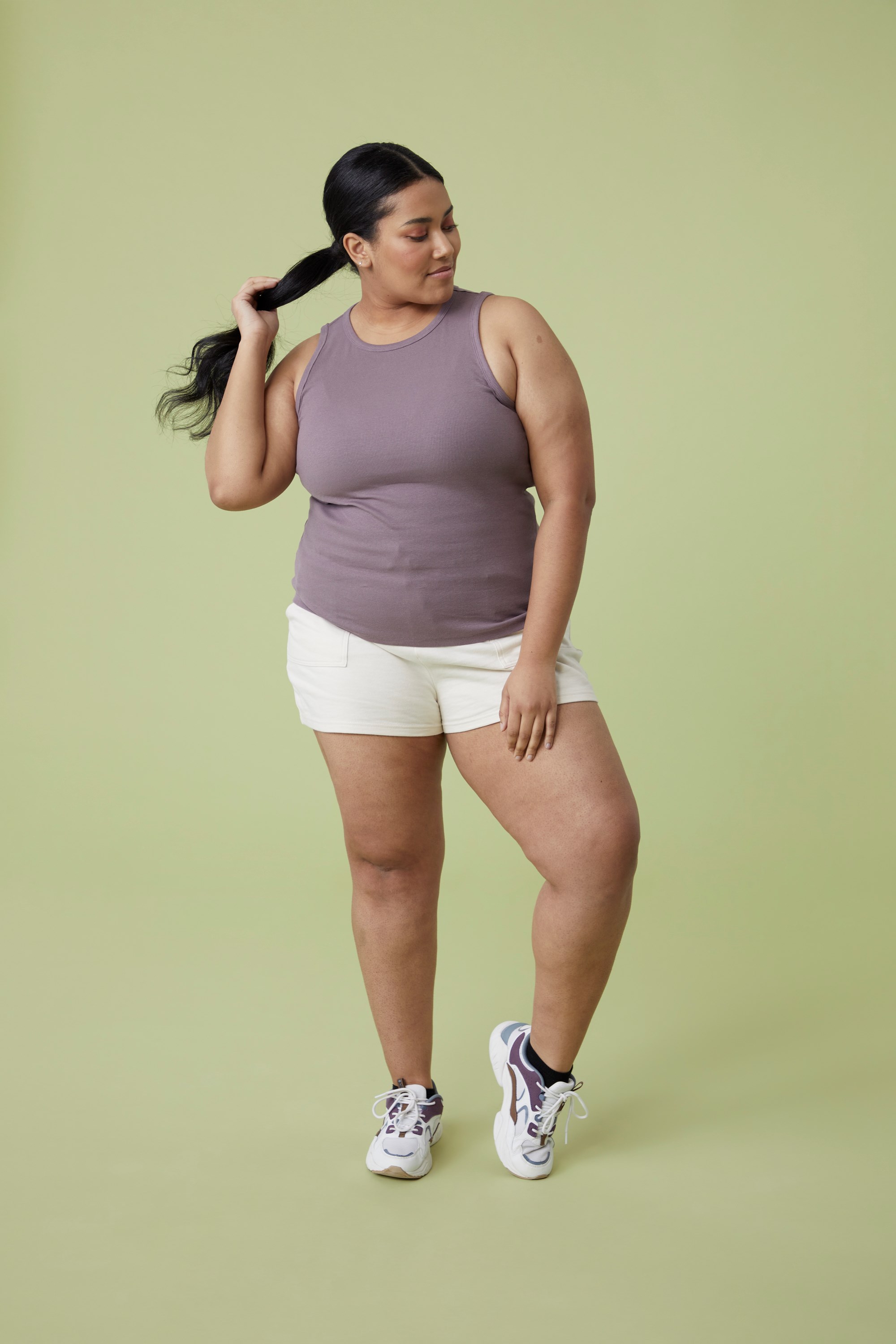 Active People Ultimate Geripptes Damen Tanktop – Violett
