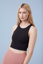 Go Getter Womens Cropped Tank Top Black