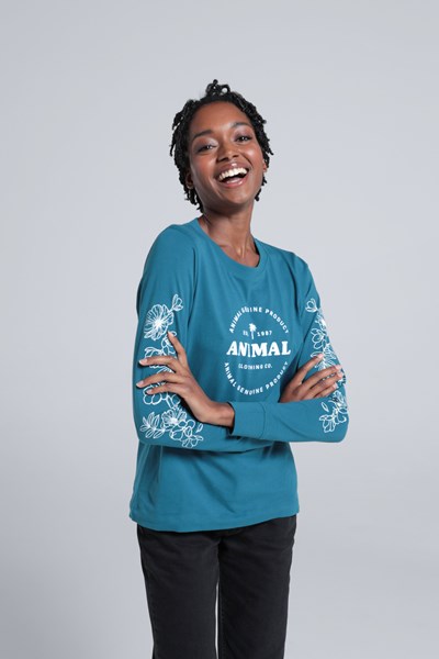 Animal Adriana Womens Floral T-Shirt - Teal