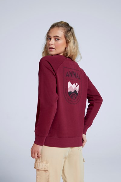 Animal Amelie Womens Organic Sweatshirt - Burgundy