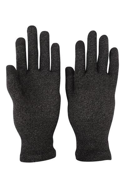 Seamless Mens Touchscreen Gloves - Black