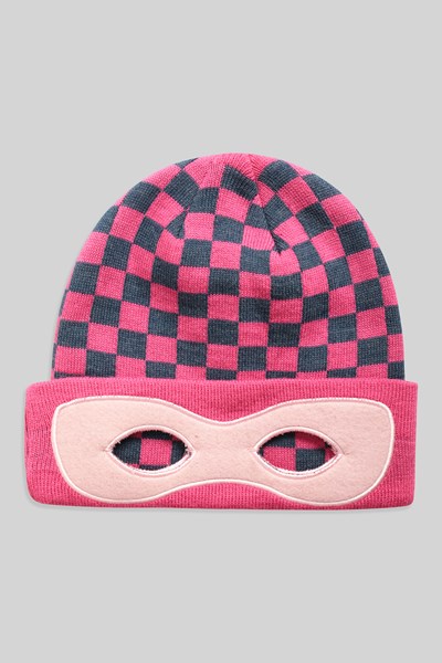 Animal Kids Mask Beanie - Pink