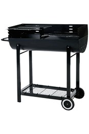 Lifestyle Appliances Half Barrel Charcoal BBQ With Wind Shield
