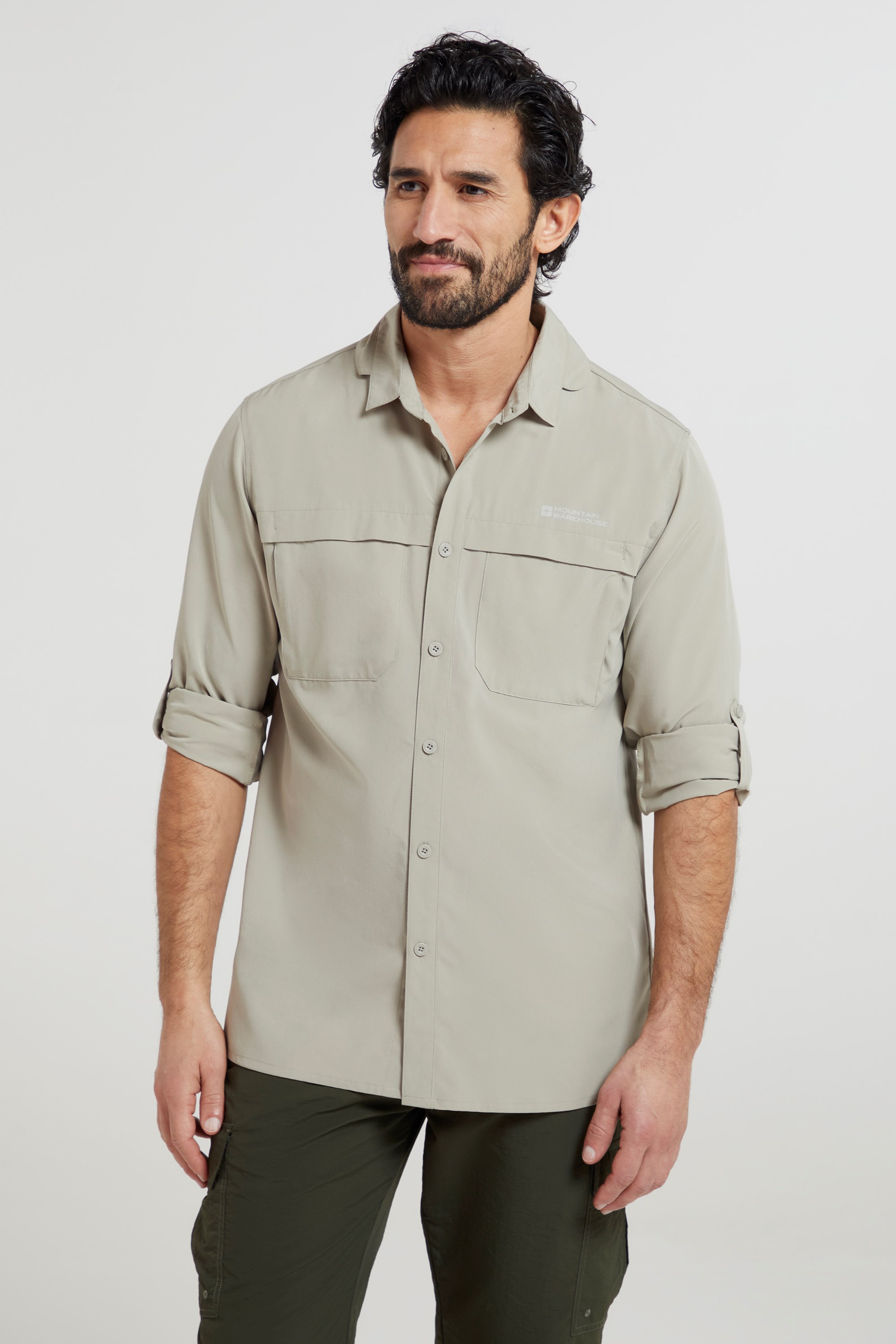 Mountain Warehouse Treble Mens Travel Shirt - Brown | Size S