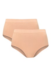 Nahtlose High-Waist Damen-Unterhose - Multipack TAN