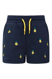 Kids Pineapple Jersey Shorts Navy