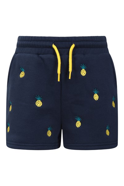 Kids Pineapple Jersey Shorts - Navy