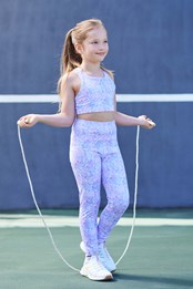 Dziecięca koszulka i legginsy do tańca — zestaw Purpurowy