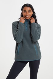Incline Recycled Womens Button Neck Fleece
