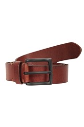 Mens Textured Leather Belt Brown