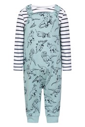 Baby Jersey Dungaree Set Green