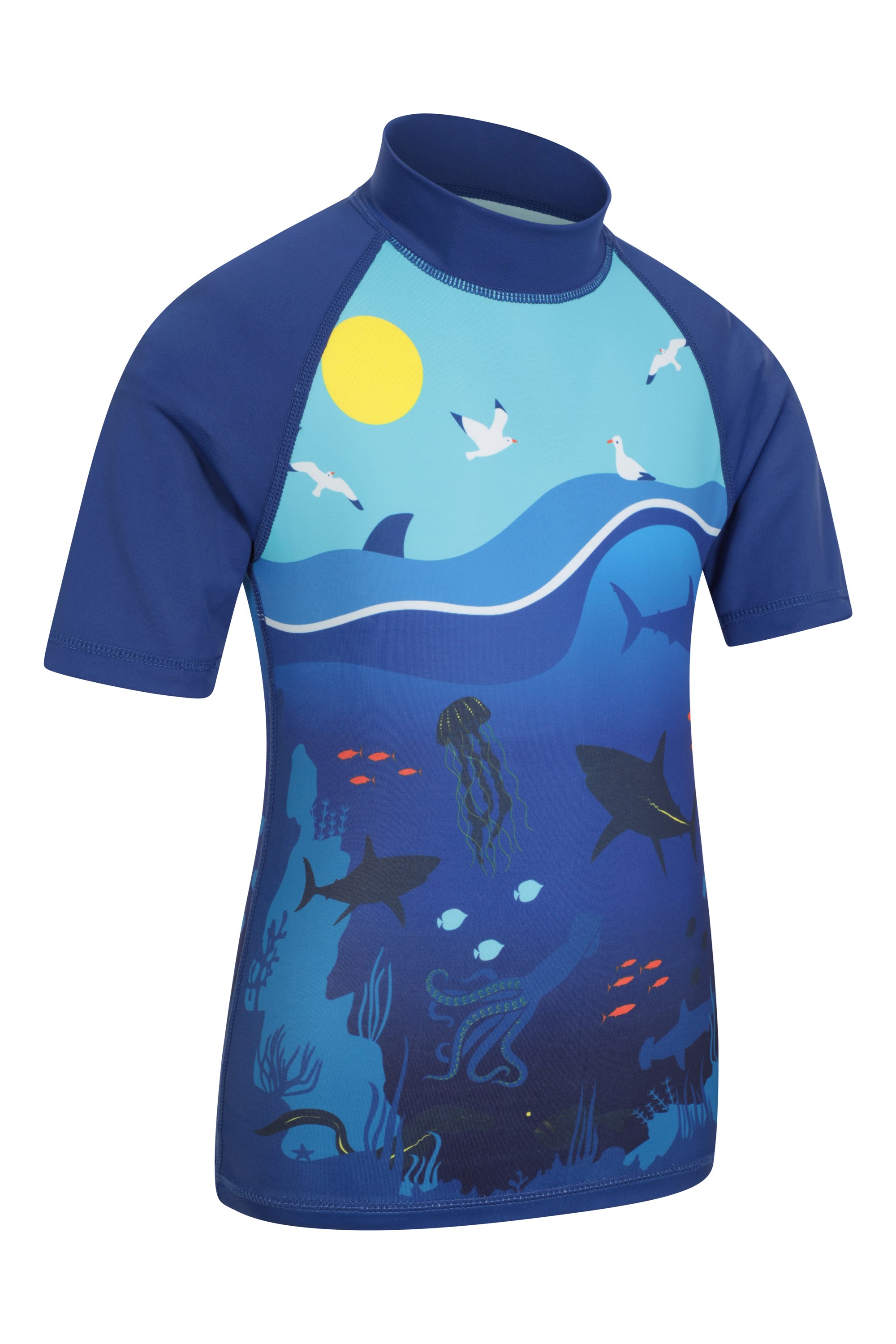 Shark Short Sleeved Kids Rash Guard