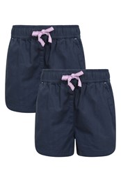 Waterfall Organic Kids Shorts 2-Pack Navy