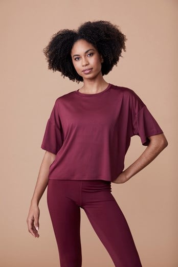 Shadow Womens Crop Top Burgundy