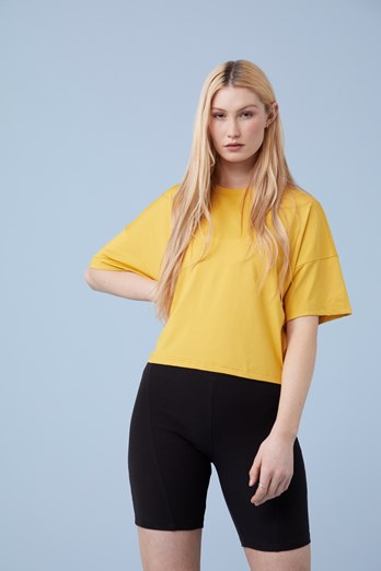 Shadow Womens Crop Top Mustard