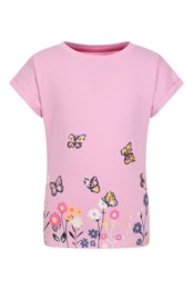 Sequin Butterfly Hem Kids Organic T-Shirt