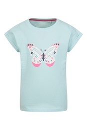 Dziecięcy T-shirt organiczny z cekinowym motylem