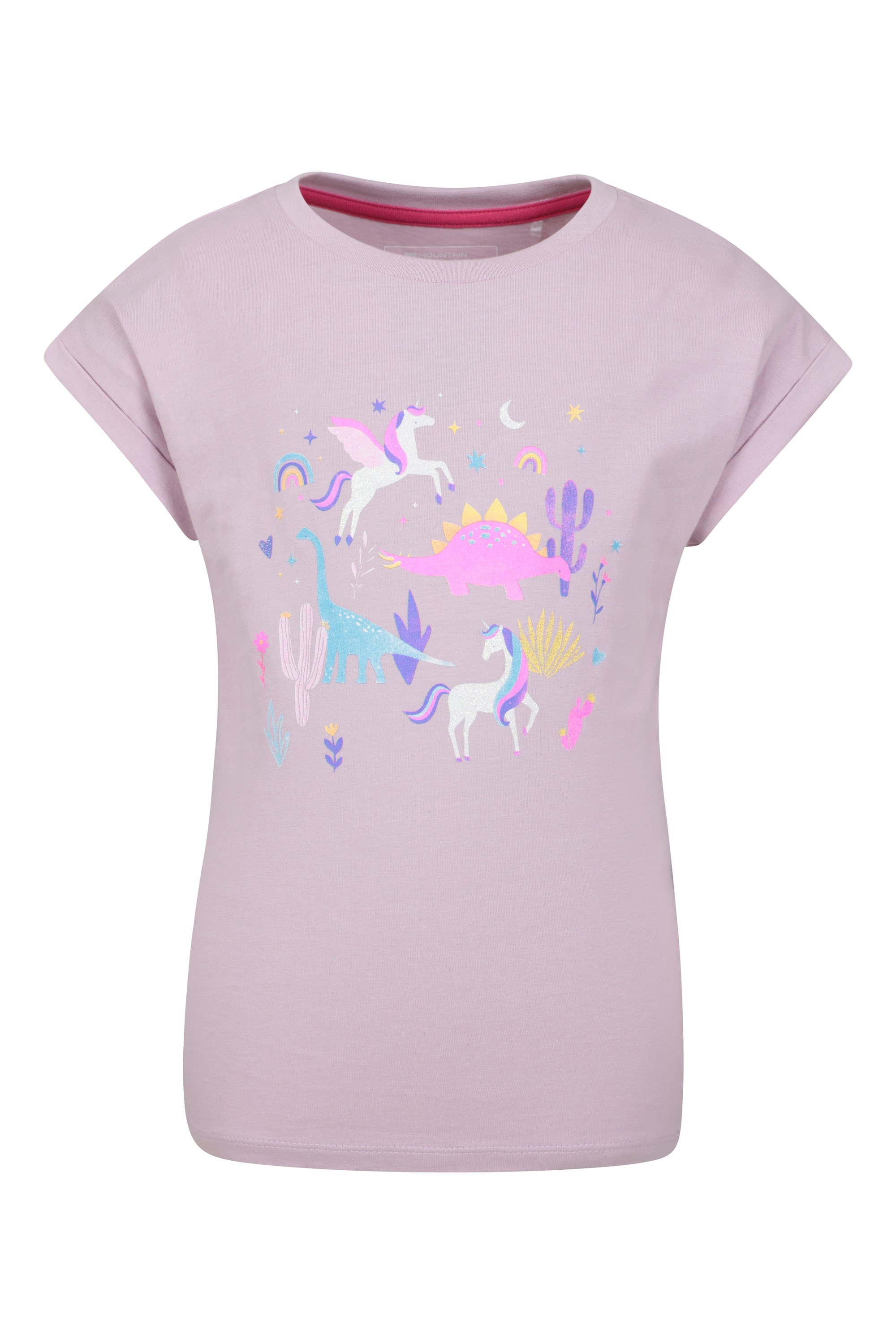 Organic Glitter-  koszulka dziecięca z bawełny organicznej - Pink