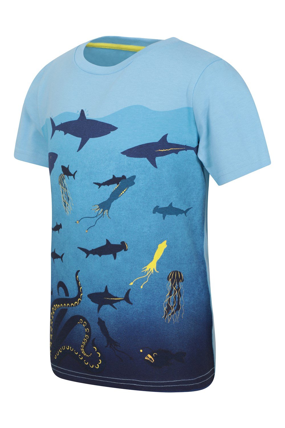 Mountain Warehouse Boys Organic T-Shirt Kids Ombre Deep Sea Top Short ...