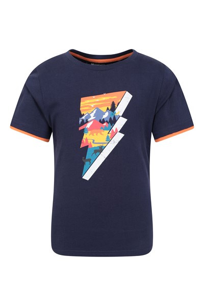 Lightning Bolt Kids Organic T-Shirt - Navy