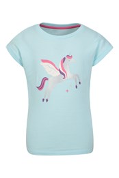 T-shirt infantil orgánica con unicornio brillante