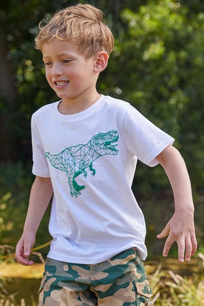 Dino Kids Organic T-Shirt - White