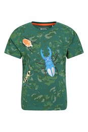 Tee-shirt en coton biologique motif camouflage avec insecte pour enfant